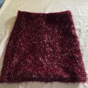 Fuzzy Burgundy skirt